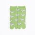 Front view of long green Tabi Socks " Shika Origami "– children's size