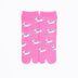 Front view of long pink Tabi Socks " Shika Origami "– children's size
