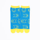 Front view of long blue Tabi Socks " Roku1 "– children's size