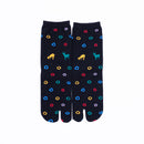 Front view of long black Tabi Socks " Shika & Wa "– children's size