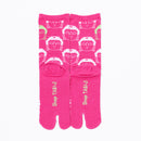 Back view of long pink Tabi Socks " Kamakura Daibutsu "