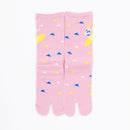 Front view of long pink Tabi Socks " Surfer "