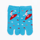 Front view of short light blue　Tabi Socks " Surfer"