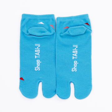 Back view of short light blue Tabi Socks " Surfer "