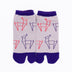 Front view of short beige Tabi Socks " Shika Origami "