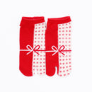 Front view of short red Tabi Socks " Goen "