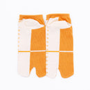 Back view of short yellow Tabi Socks " Goen "