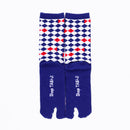 Back view of long blue Tabi Socks " Kingyo 2 "