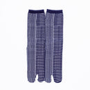 Front view of long navy Tabi Socks " Hyoshigi "