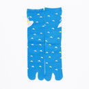 Front view of long blue Tabi Socks " Surfer "
