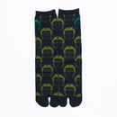 Front view of long green Tabi Socks " Kamakura Daibutsu "