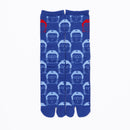 Front view of long blue Tabi Socks " Kamakura Daibutsu "