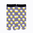 Front view of short gray Tabi Socks " Beer "