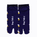 Back view of short navy Tabi Socks " Beer "