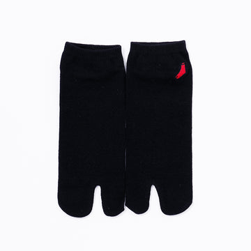 Front view of short black Tabi Socks "TABI-JI"