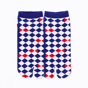 Front view of short blueTabi Socks " Kingyo 2"