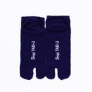 Back view of short blue Tabi Socks " Shika Nozoku "