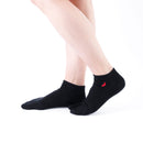 Person wearing long black Tabi Socks "TABI-JI", front view