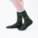 Person wearing long green Tabi Socks " Kamakura Daibutsu ", right side view