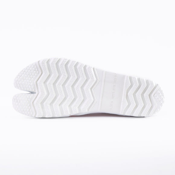 Outsole view of red Tabi Shoes " BLOSSOM "