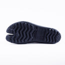Outsole view of red Tabi Shoes " SASHIKO "