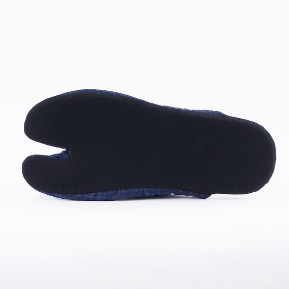 Outsole view of navy Tabi Slippers " PILE "