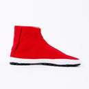 Right side of red Tabi Shoes " SASHIKO "