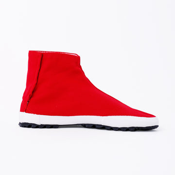 Right side of red Tabi Shoes " SASHIKO "
