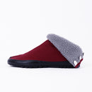 Left side of Dark Red×Gray Tabi Shoes " FLEECE "