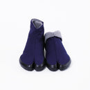 Front view of Blue×Gray Tabi Shoes " FLEECE "