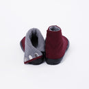 Back view of Dark Red×Gray Tabi Shoes " FLEECE "