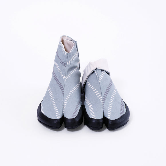 Front view of blue-gray Tabi Shoes " SHINOBI "