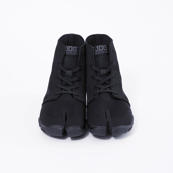 Front view of black Tabi Shoes "SPORTS JOG Ⅱ"