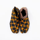 Top view of yellow Tabi Shoes " CHEKER "