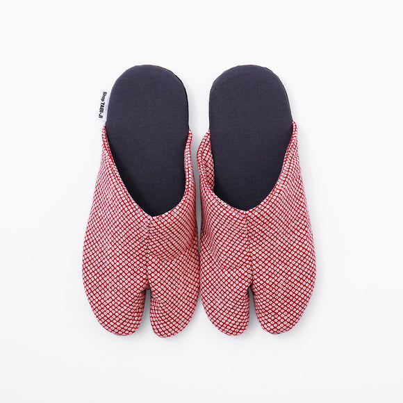 Top view of red Tabi Slippers " KANOKO "